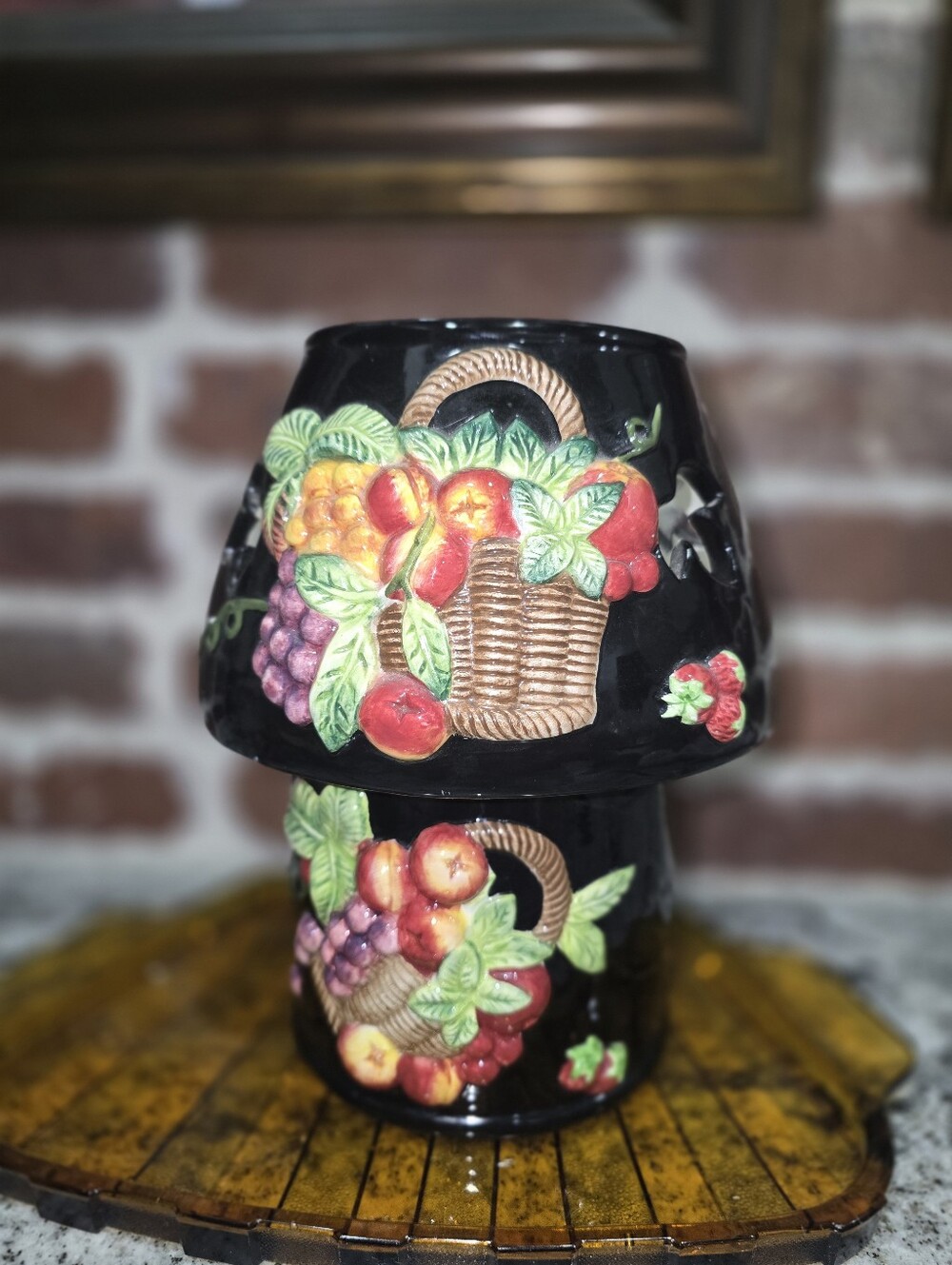 Candle Lamp Shade And Base Vintage